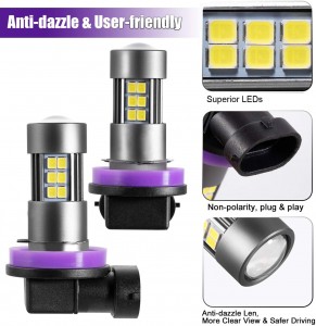 101221 H11 H16 H8 LED Fog Light Bulbs 6000K LED Fog Light Kapuli