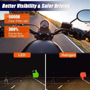 101219 H4 9003 HB2 Hoëstraal Laestraal Motorfiets LED Koplig gloeilamp