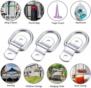 102074 D Ring Ratchet Tie Down Anchors 1/4″ Heavy Duty Iron Trailer Tie Down Hooks With Screws