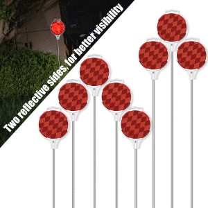 101508C Red 36.5 Inch Double Sided Reflective Driveway Markers Metal Post