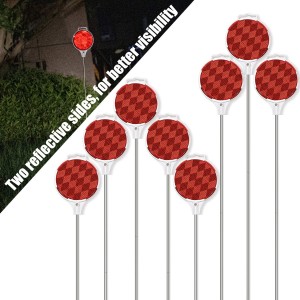 101508C Tsvuku 36.5 Inch Kaviri Sided Reflective Driveway Markers Metal Post