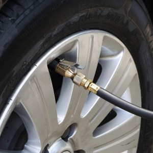 102017 Heavy Duty Open Flow Straight Tir Brass Air Chuck with Lock-on Clip