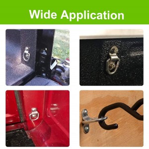 102074 D Ring Ratchet Tie Down Anchors 1/4″ Heavy Duty Iron Trailer Tie Down Hooks With Screws