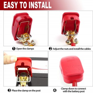 102069 Terminals de bateria d'alliberament ràpid Connectors de pinces 12 V per a automòbil