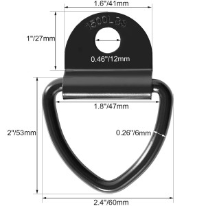 102078 V Ring Tie Down Ankers 1/4 ″ Heavy Duty Steel Tie Down Haken foar frachtwein
