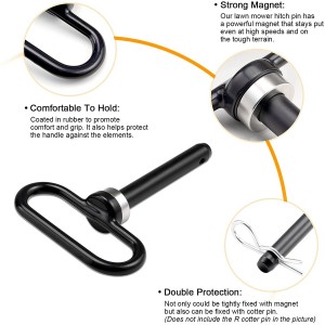 10304A svart Zero Turn klipper tilhengerfeste og 5/8" magnetisk tilhengerfestesett