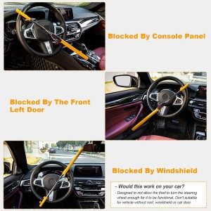 10338 Max. 17” Heavy Duty Anti-Theft Yellow Steering Wheel Lock