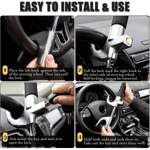 10335 Steering Wheel Lock with Adjustable Length Anti-Theft Lock