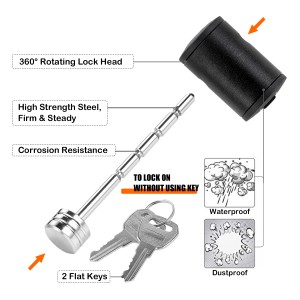 11401 1/4 Inch Adjustable Swivel Lock Head Trailer Tongue Coupler Lock