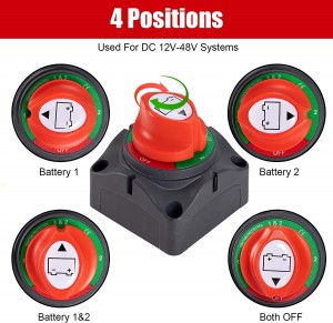 102067 1-2-Both-Off Battery Disconnect Switch 12V 24V 48V Master Isolator Cut Off Switch