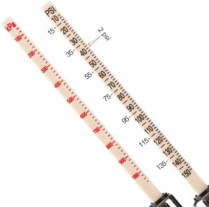 102010 Heavy Duty Air Gage Straight on Foot Dual Head Chucks Tire Pressure Gauge