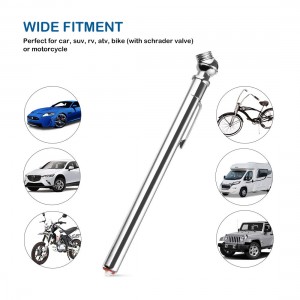 102020 Stainless Stem Pencil Tire Pressure Gauge Air Gage With Pocket Clip Tyre Checker