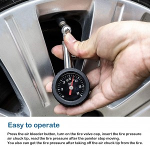 102018 Accurate Mechanical Air Gage Brass Stem Tire Pressure Gauge
