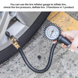 102032 Ncaj Chuck 2 "Dial Log Inflator Gage Tyre Pressure Gauge