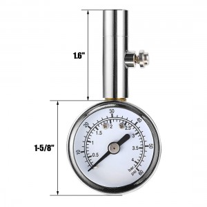 102057 Heavy Duty Tire Pressure Gauge Chrome Plated Single Chuck Dial Wheel Pressure Tester