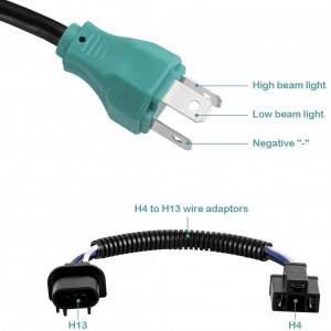 101213 7 ″ Puʻupuʻu Jeep LED Poʻo me nā Kukui Kukuu Haʻahaʻa Kiʻekiʻe no Jeep Wrangler