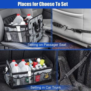 102089F Camouflage Car Trunk Organizer බිඳවැටිය හැකි භාණ්ඩ කඳ ගබඩා සංවිධායක