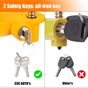 11600U Heavy Duty Universal Yellow Trailer Hitch Coupling Lock Trailer Tow Ball Coupler Lock