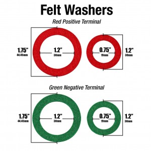 10326 Quick Release Battery Terminals Color Coded Clamps Connectors