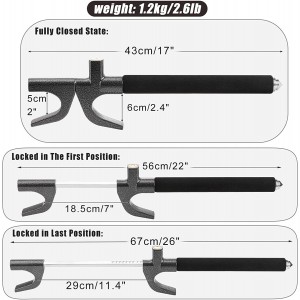 10336 Heavy Duty Emergency Breaker Steering Wheel Lock With 3 Keys