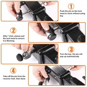 ការរចនាយ៉ាងល្អរបស់ចិន Yh7009 Steel Trailer Hitch Pin Lock with Keys Heavy Duty Tow Locking Heavy Duty Trailer Deadbolt