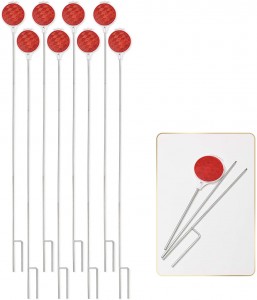 101508 റെഡ് റിഫ്ലെക്റ്റീവ് ഡ്രൈവ്‌വേ മാർക്കറുകൾ 37.5-ഇഞ്ച് ഡബിൾ സൈഡ് മെറ്റൽ പോസ്റ്റ് ഡ്രൈവ്‌വേ റിഫ്ലക്ടറുകൾ