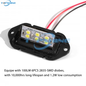 101203 LED Exterior License Plate Tag Light, Interior Courtesy Dome/Roof Lamp