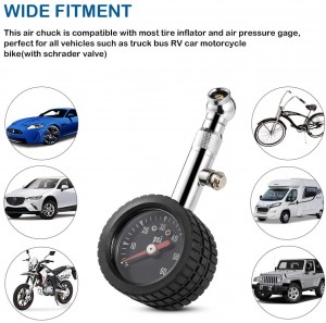 102018 Accurate Mechanical Air Gage Brass Stem Tire Pressure Gauge