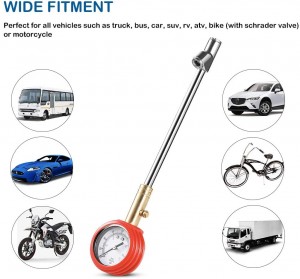 102019 Dual Head Accurate Mechanical Tire Pressure Gauge Wheel Service Checker