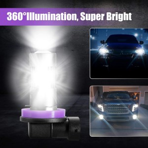 101221 H11 H16 H8 Becuri LED pentru lumini de ceață 6000K Înlocuire lumini de ceață LED