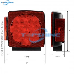 Truck Boat RV အတွက် 101001W ရေစိုခံ Led Trailer Tail Light Kit