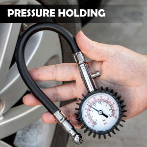 102060U Tyre Pressure Tire Gauge with Flexible Air Hose 100 PSI Accurate ANSI