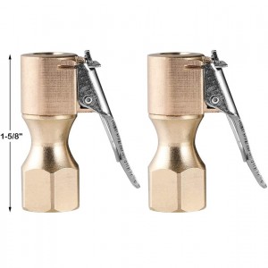 102017A 1/4″ FNPT Brass Tyre Air Chuck Closed Flow Straight Tire Chuck With Lock-on Clip