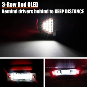 101509 LED númeraplötuljós Tag Light Lamp með rauðum OLED