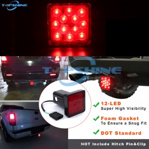 101005A LED Trailer Hitch Cover Brake Light Fit 2″ Receiver