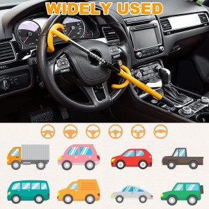 10345 Anti-Theft Steering Wheel Lock with Adjustable Length Twin Hooks Lock