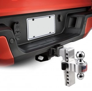 10407 รถพ่วงอลูมิเนียมแบบปรับได้ Hitch Ball Mount 8-Inch Drop/Rise