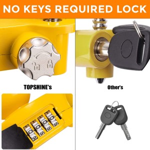 7008 Yellow Trailer Hitch Coupler Lock Universal Ball Tow Coupler Security Lock