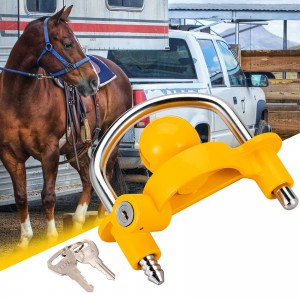 11600U Heavy Duty Universal Yellow Trailer Hitch Coupling Lock Trailer Tow Ball Coupler Lock
