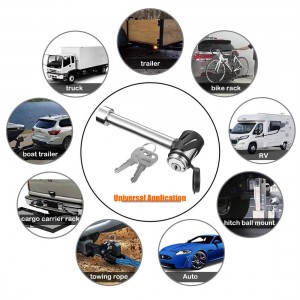 ការរចនាយ៉ាងល្អរបស់ចិន Yh7009 Steel Trailer Hitch Pin Lock with Keys Heavy Duty Tow Locking Heavy Duty Trailer Deadbolt
