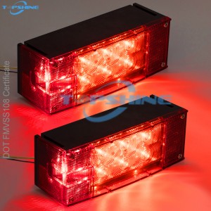 101002W 12V Rectangular Submersible LED Tail Lights kit for Trailer Truck Boat