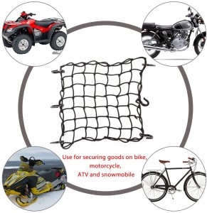 102013A 15″x15″ Black Latex Bungee Cargo Net Gear Helmet Luggage Netting