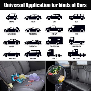102086 2.3 Gallon Waterproof Car Trash Can Organizer Foldable Auto Trash Bin Car Waste Bin