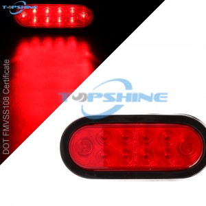 101012PR 6 Inch Waterproof Oval LED Trailer Lights Stop Turn Signal អំពូលហ្វ្រាំងកន្ទុយ