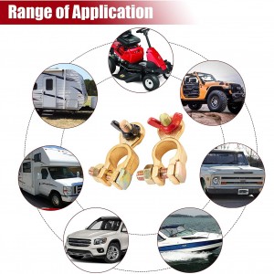 102065 Battery Terminals 12V/24V Solid Brass Clamp Connectors